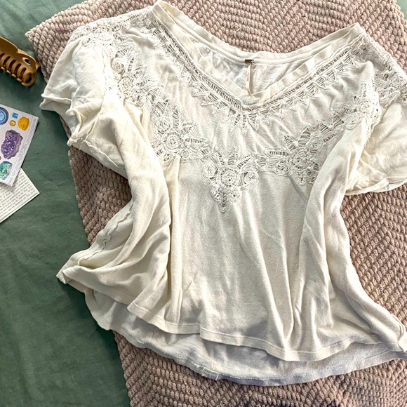 Free People Tops - Elegant White Lace Women's Top